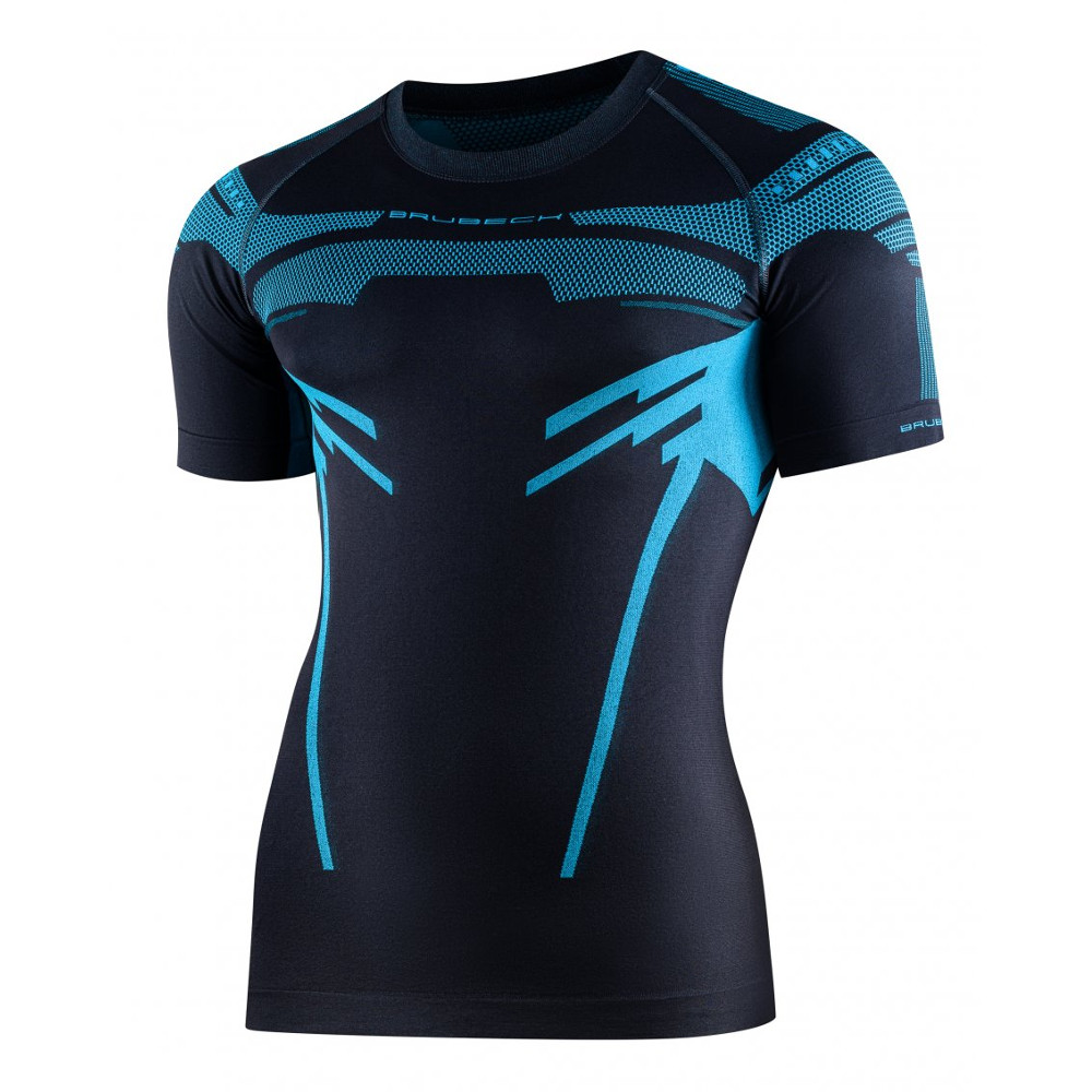 Brubeck pánské tričko s krátkým rukávem DRY, GraphiteBlue
